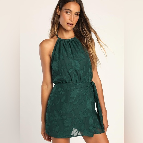 Lulu's Pink Chiffon Skort Romper | Size Small - Picture 2 of 4